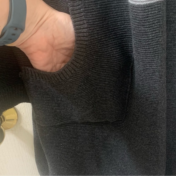 Cleo Petites XLP 100% Knit Cotton Cardigan Colour Block Open Front Pockets - Picture 13 of 15